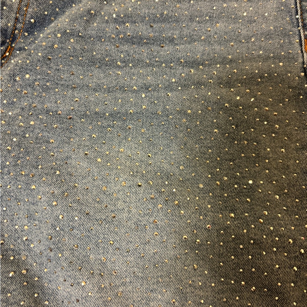 Women's Blue Rhinestone Shorts - Picture 3 of 3